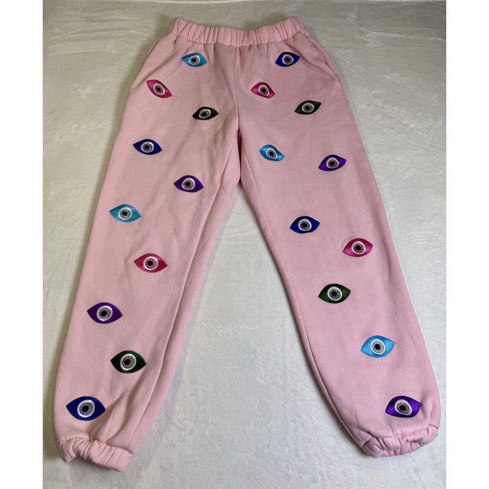 RozAve Evil Eye Sweatpants Joggers In Pink Size M TikTok‎ Sensation